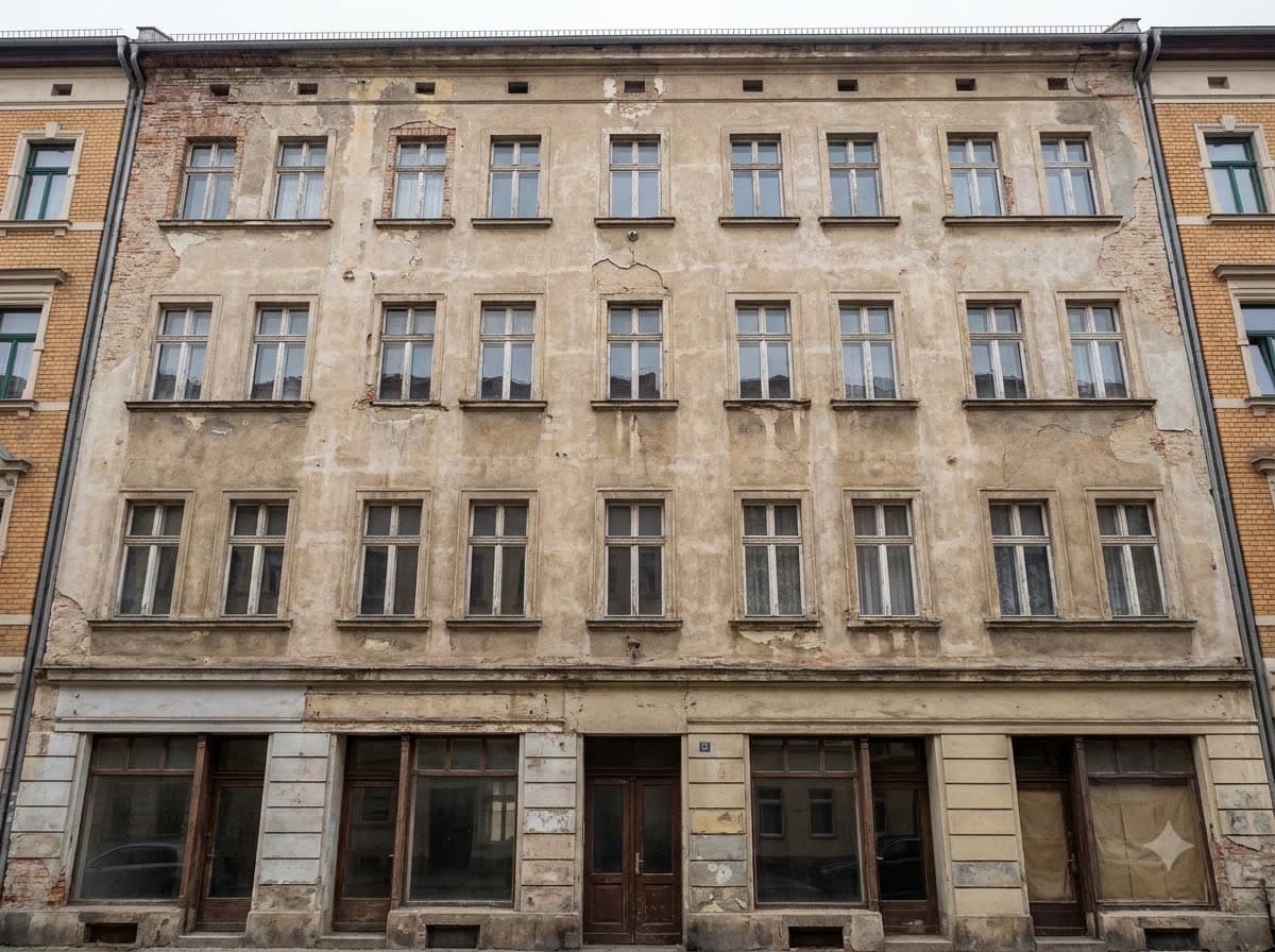 Gebäude vor dem Gerüstaufbau