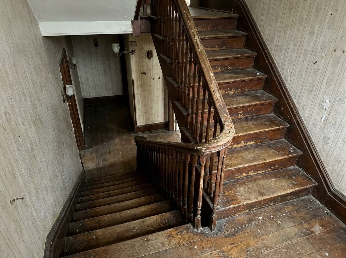 Treppe vor der Sanierung