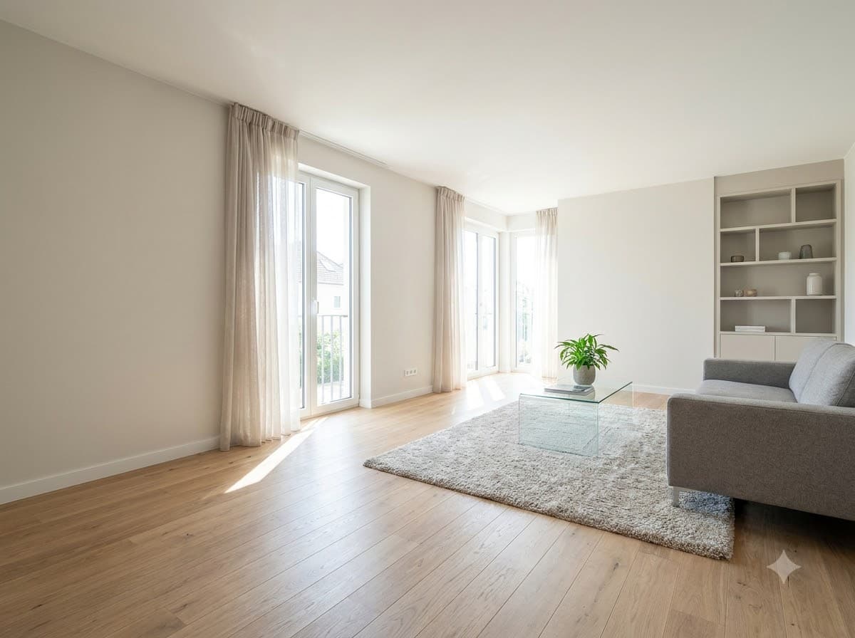 Renovierter Innenraum mit neuen Oberflächen
